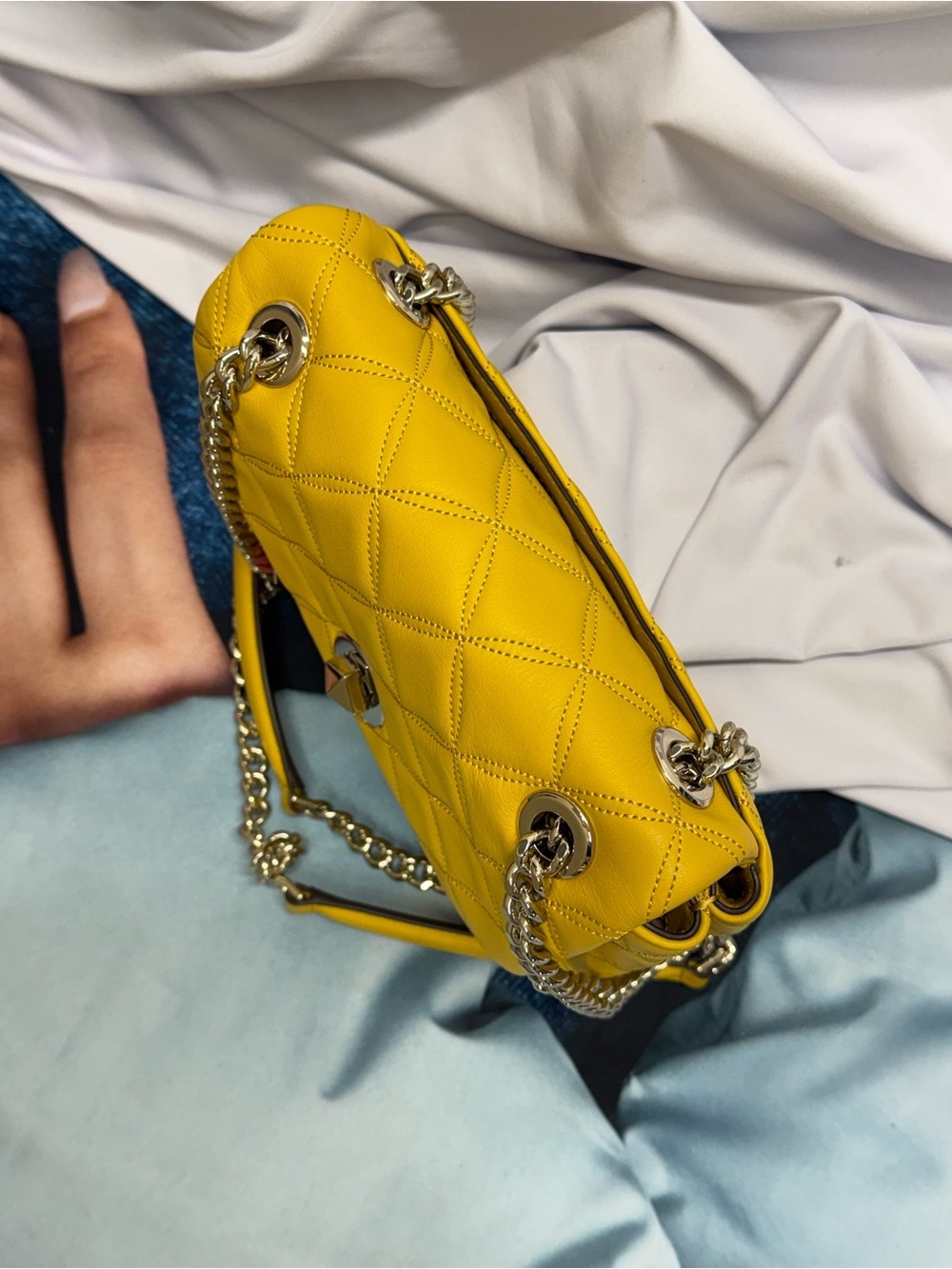 (new+tag) Kate Spade Natalia Quilted Chain Shoulder Bag /Crossbody Golden Yellow - Picture 12 of 14